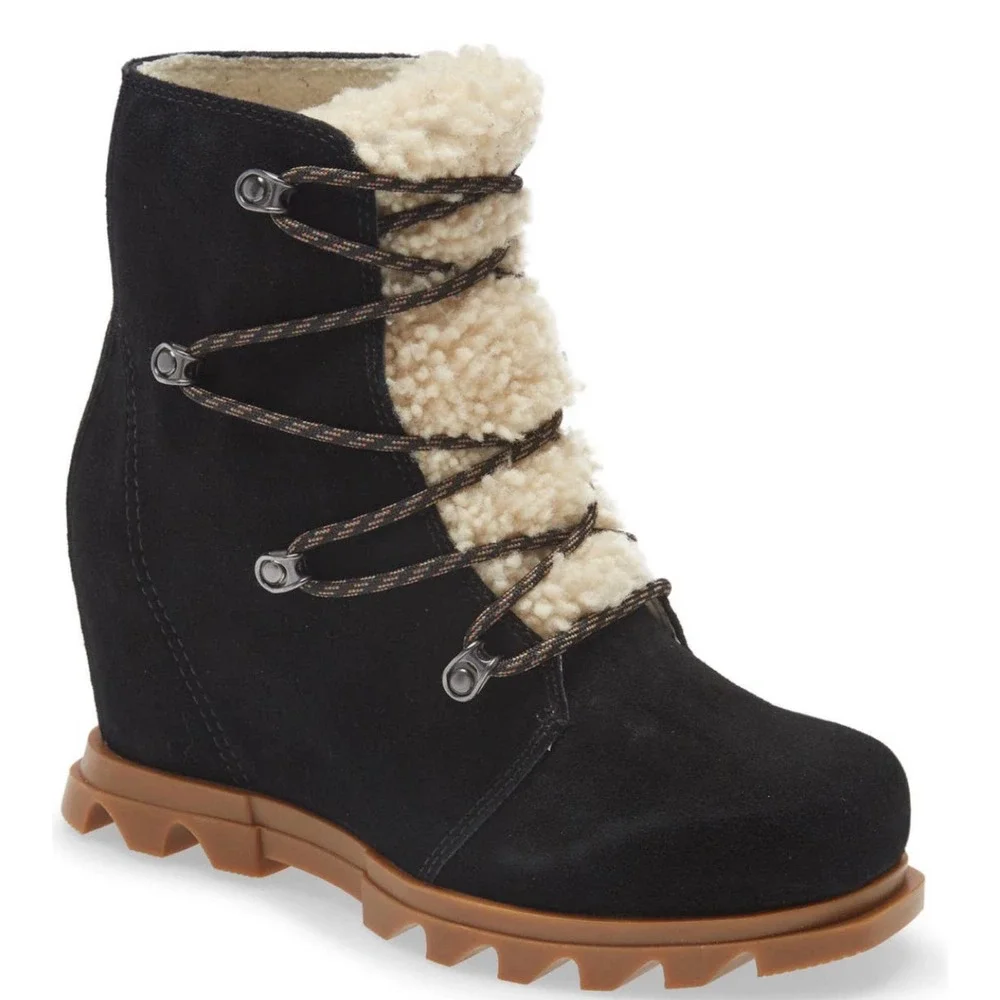 NWT/NIB Sorel Joan of Arctic III Shearling Trim Waterproof Wedge Boot (Size 10)